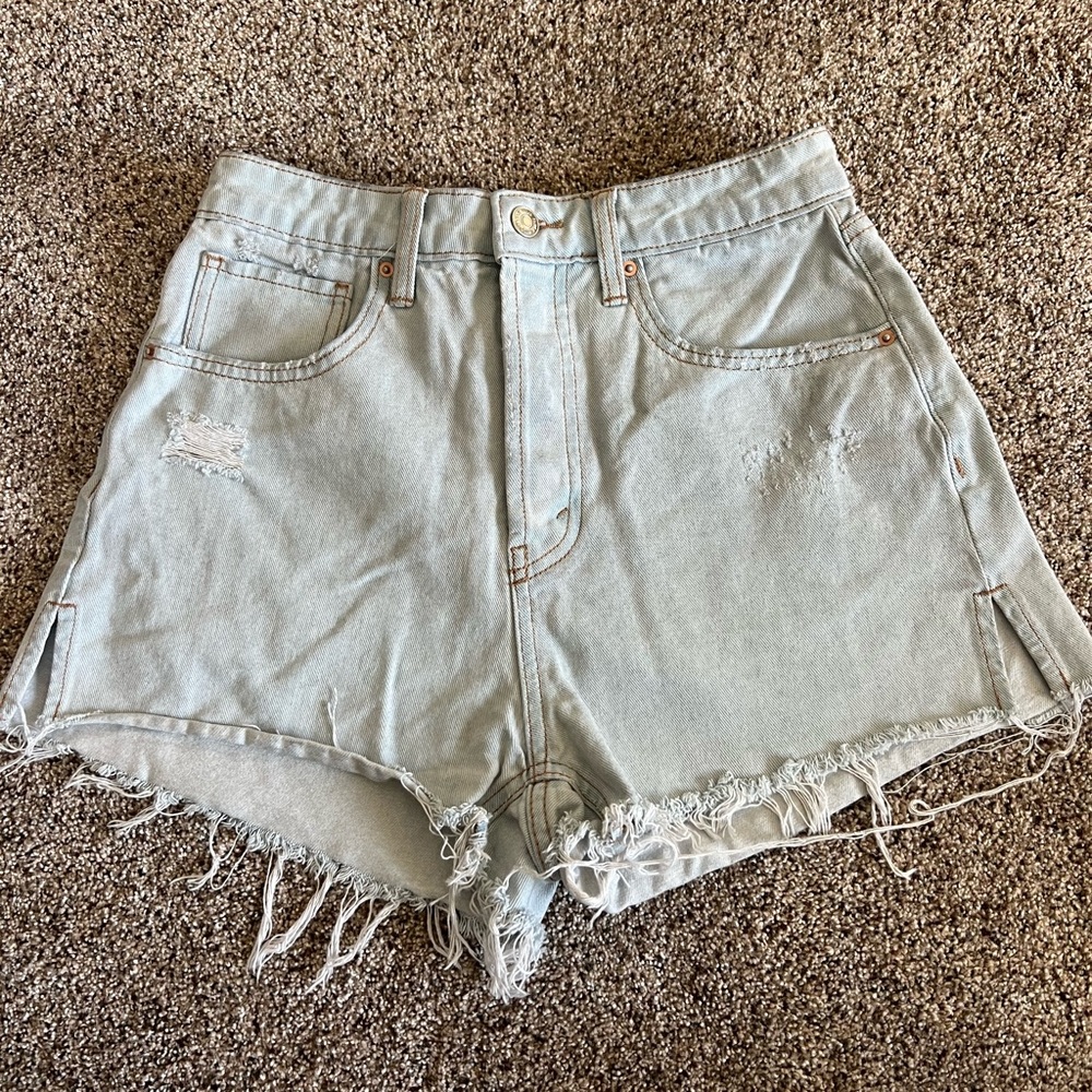 Light-Wash Denim Shorts